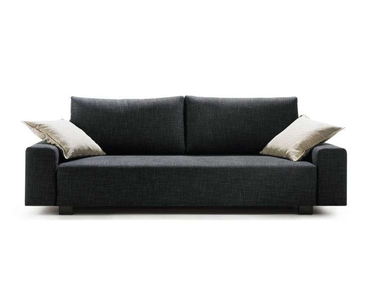 PALLINI Sofa mit niedrigen Armlehnen, Kissen CLASSIC, Bezug FILA anthrazit, 2 zustzliche Spitzkissen