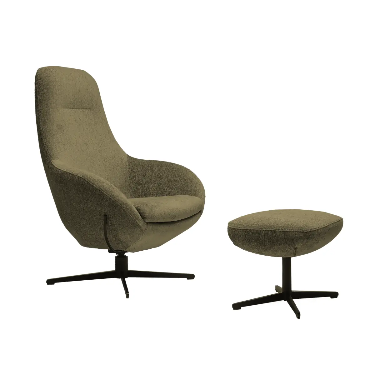 Aktionsmodell MANIRA Sessel und Hocker in moos von signet Aktionsmodell MANIRA Sessel und Hocker in moos