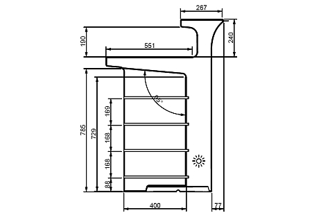 beleuchtete BREAK LINE Bar Technische Daten