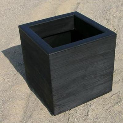 QUADRA Pflanzkübel 55 cm, quadratisch, mit Rollen, schwarz