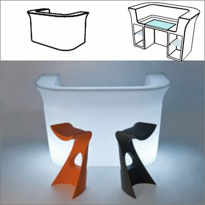 MY DESK beleuchtete Theke von Slide Design MY DESK beleuchtete Theke