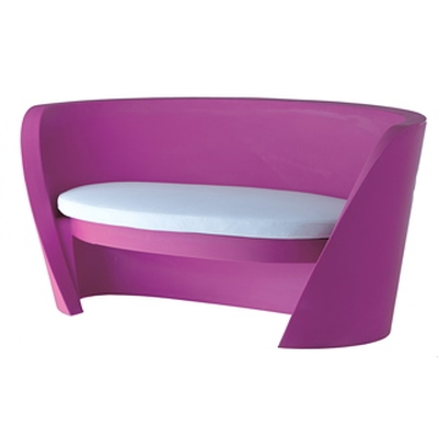 RAP Sitzbank / Sofa fuchsia mit weiem Sitzkissen