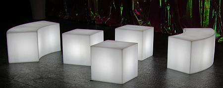 CUBO Leuchtwrfel mit Akku / LED mit Snake Sitzbank