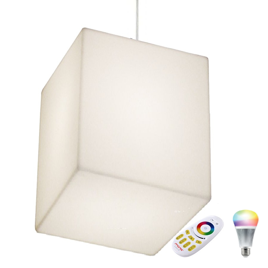 CUBO HANGING 50 Indoor mit LED-Birne und Funk-Fernbedienung