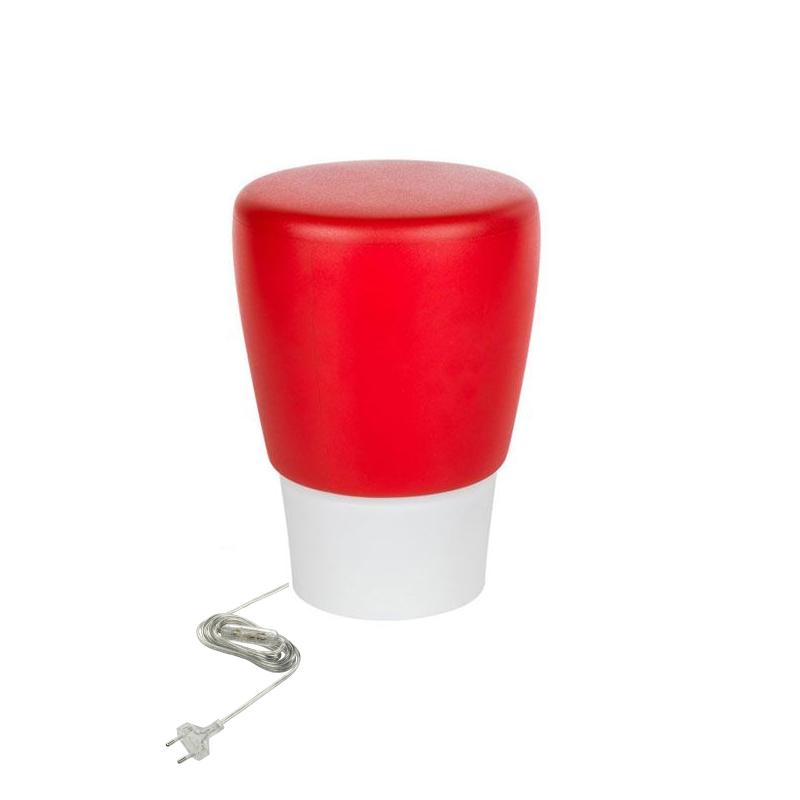 LAU Hocker von Marc Sadler, mit Beleuchtung, Sitz rot von Slide Design LAU Hocker von Marc Sadler, mit Beleuchtung, Sitz rot
