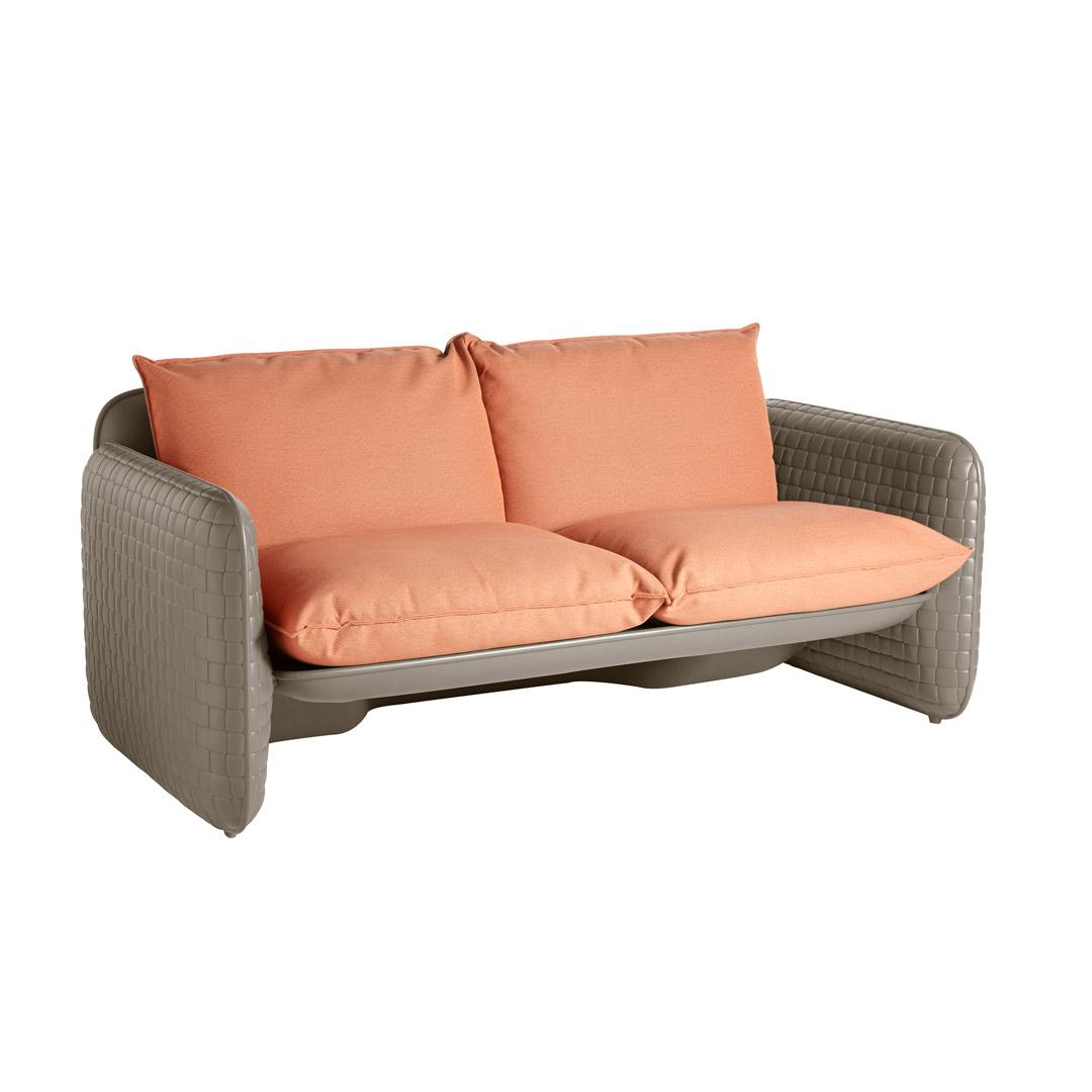 MARA Gartensofa argil grey mit Kissen earth-orange