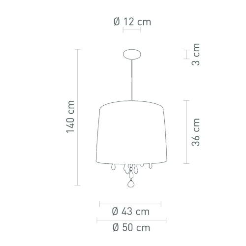 Pendelleuchte Organza schwarz Schirm-H: 36 cm