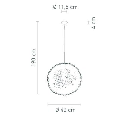 Pendelleuchte Kaktus  40 cm Alu Drahtgeflecht