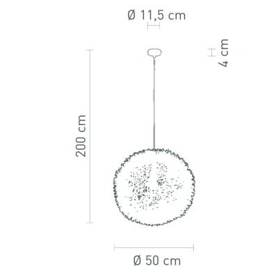 Pendelleuchte Kaktus  50 cm Alu Drahtgeflecht