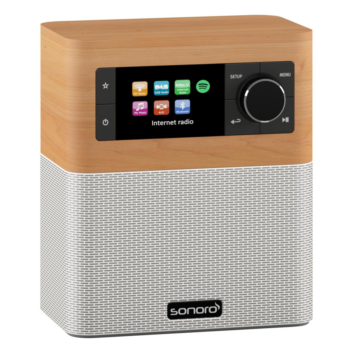 sonoro Stream Internetradio Ahorn Dekor und weiß von sonoro sonoro Stream Internetradio Ahorn Dekor und weiß