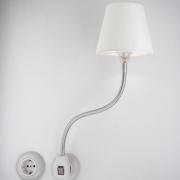 Glühwürmchen Steckerleuchte DeLight LED silber Textilschirm weiß glatt Glühwürmchen Steckerleuchte DeLight LED silber Textilschirm weiß glatt