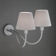 ÄRMEL STEREO Wandleuchte silber mit Schirm grau glatt ÄRMEL STEREO Wandleuchte silber mit Schirm grau glatt