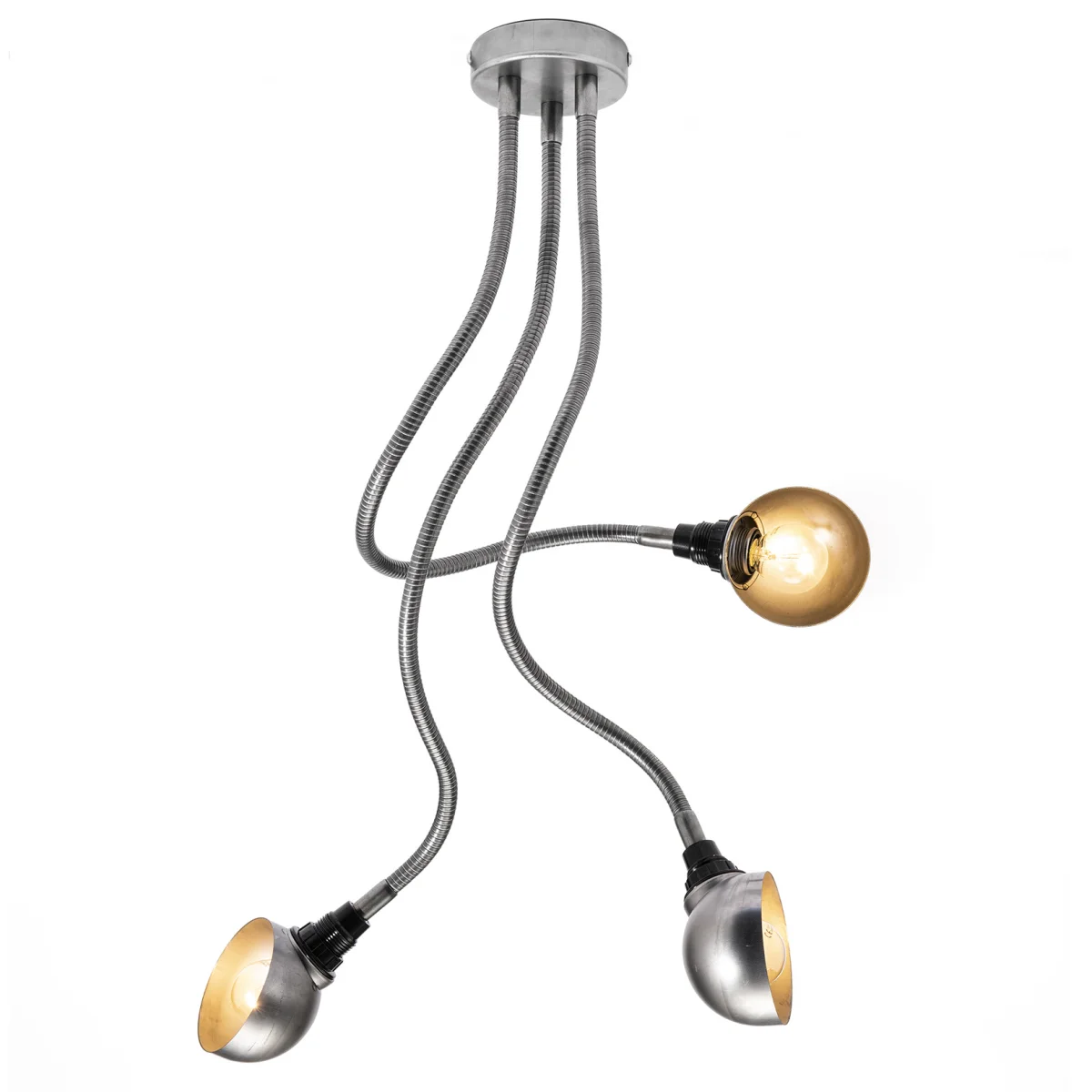 Dreiarm Lang in Stahl Wandleuchte / Deckenleuchte