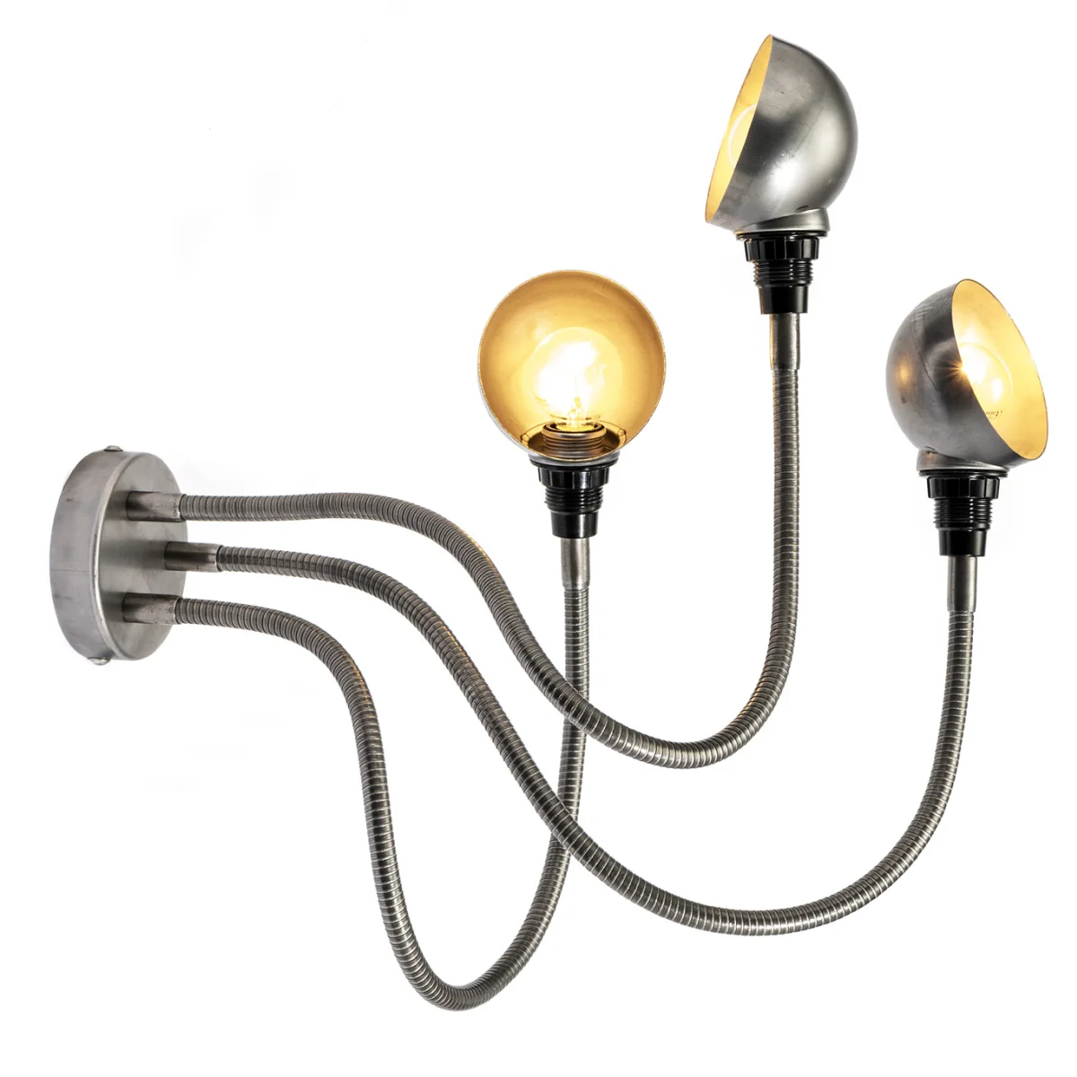 Dreiarm Lang in Stahl Wandleuchte / Deckenleuchte