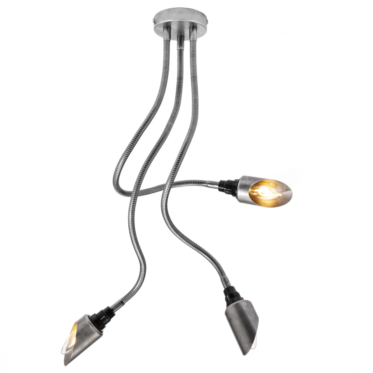 Dreiarm Lang in Stahl Wandleuchte / Deckenleuchte