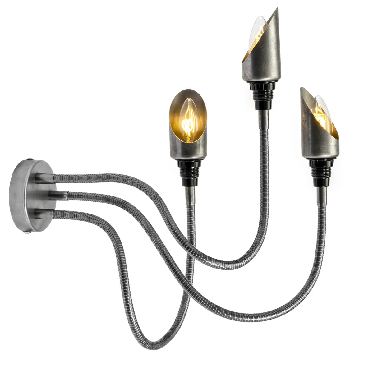 Dreiarm Lang in Stahl Wandleuchte / Deckenleuchte