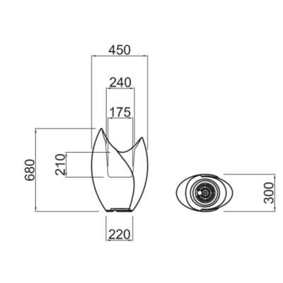 TAO Pflanzgef 68 cm - Technische Daten