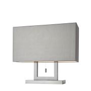 Marrakesch Tischleuchte Höhe 41 cm, Schirm Lederoptik braun, Gestell Metall satin Marrakesch Tischleuchte Höhe 41 cm, Schirm Lederoptik braun, Gestell Metall satin