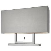 Marrakesch Tischleuchte Höhe 55 cm, Schirm Lederoptik braun, Gestell Metall satin Marrakesch Tischleuchte Höhe 55 cm, Schirm Lederoptik braun, Gestell Metall satin