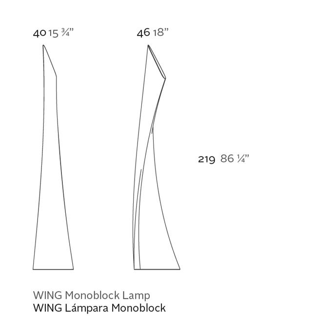WING Stehleuchte die technischen Details von VONDOM WING Stehleuchte die technischen Details