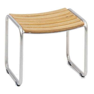 PRATO Hocker Edelstahl / Teak unbehandelt