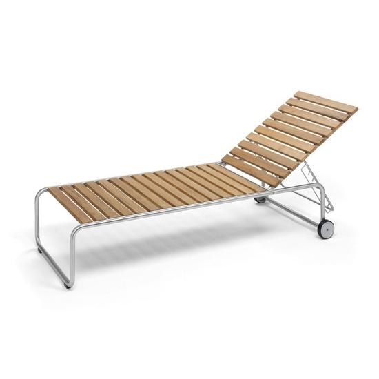 PRATO Gartenliege / Sunlounger Edelstahl / Teak unbehandelt