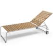 PRATO Gartenliege / Sunlounger Edelstahl / Teak unbehandelt