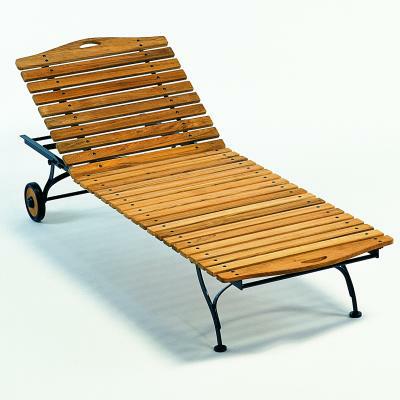 CLASSIC Gartenliege dunkelgrn Belattung Teak