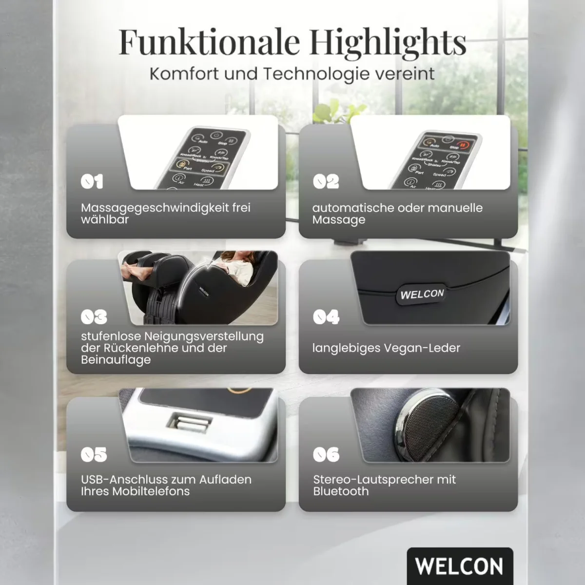 Easyrelaxx Massagesessel in schwarz