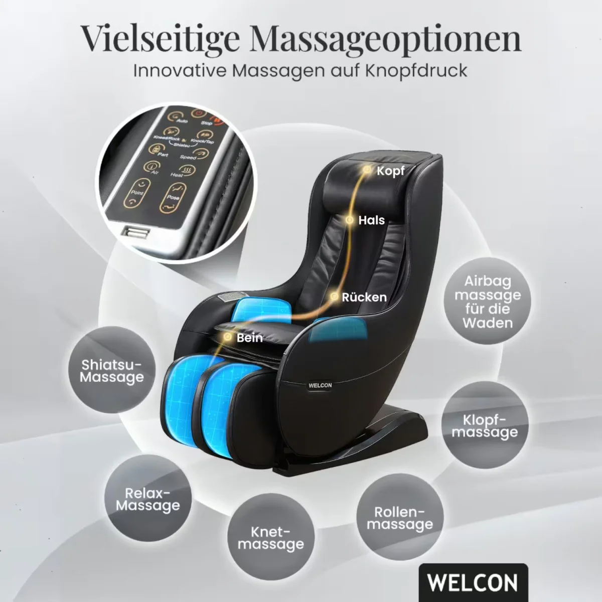 Easyrelaxx Massagesessel in schwarz