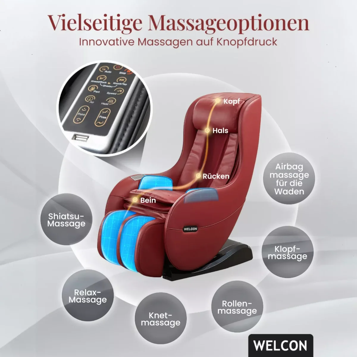 Easyrelaxx Massagesessel in rot