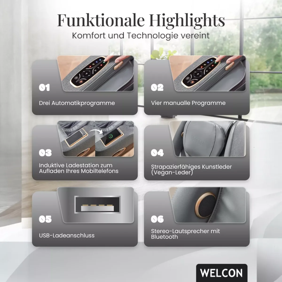 Easyrelaxx PLUS Massagesessel Funktionale Highlights von Welcon Easyrelaxx PLUS Massagesessel Funktionale Highlights