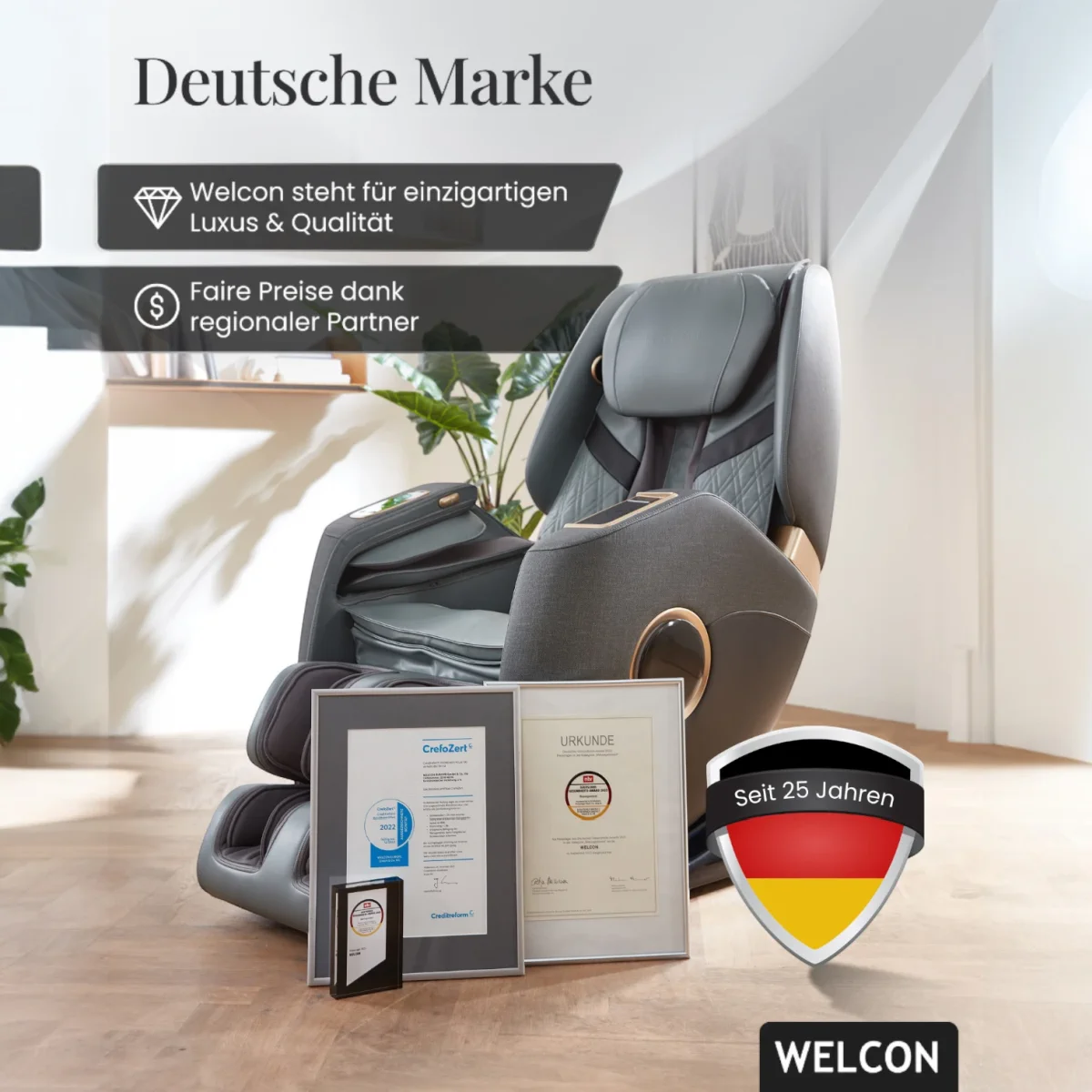 Massagesessel EASYRELAXX PLUS in grau schwarz von Welcon Massagesessel EASYRELAXX PLUS in grau schwarz