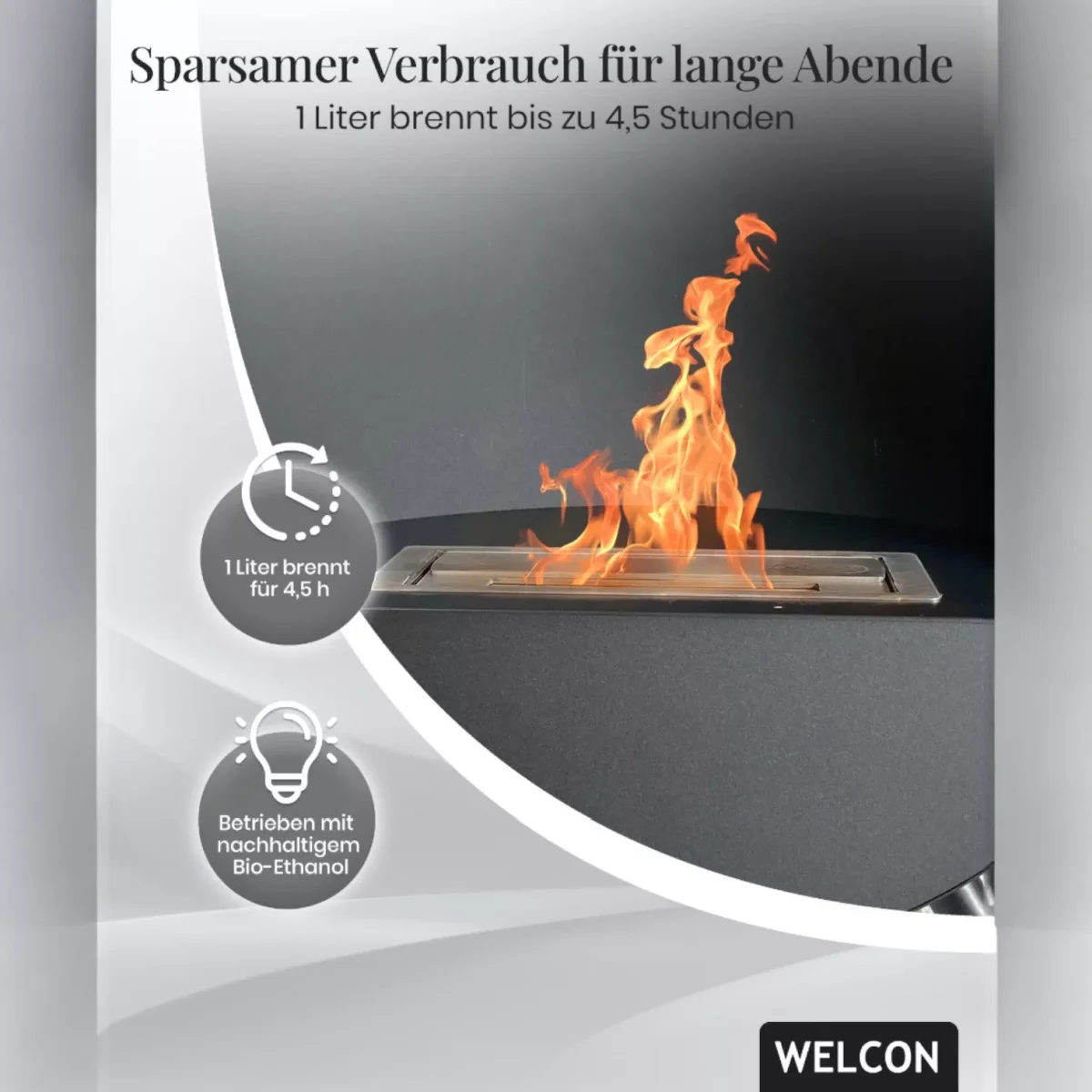 Bioethanol Kamin & Fireplace Bergen schwarz | Standkamin von Welcon Bioethanol Kamin & Fireplace Bergen schwarz | Standkamin