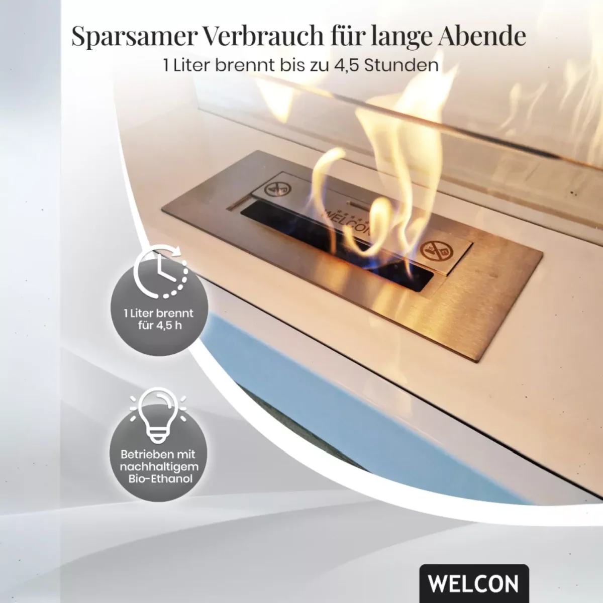 Bioethanol Kamin & Fireplace Göteborg weiß | Standkamin von Welcon Bioethanol Kamin & Fireplace Göteborg weiß | Standkamin