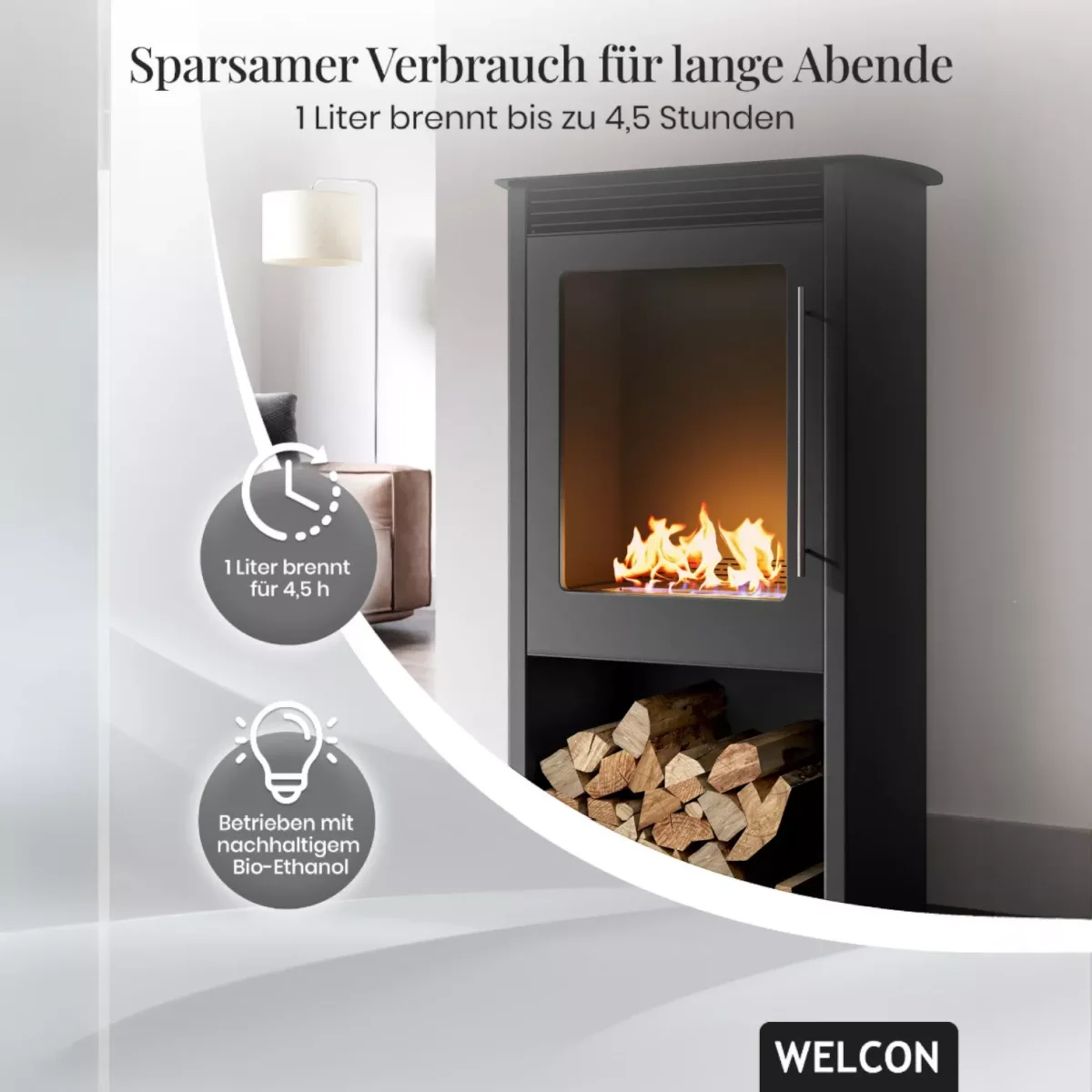Bioethanol Kamin & Fireplace Trondheim | Standkamin von Welcon Bioethanol Kamin & Fireplace Trondheim | Standkamin