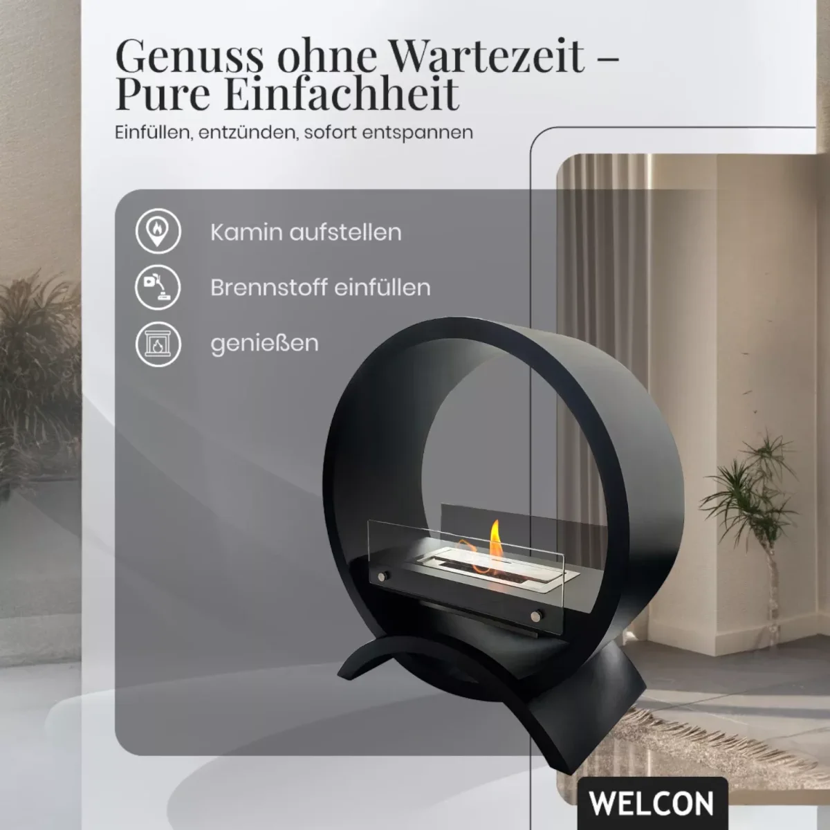 Bioethanol Kamin & Fireplace Skagen | Standkamin von Welcon Bioethanol Kamin & Fireplace Skagen | Standkamin