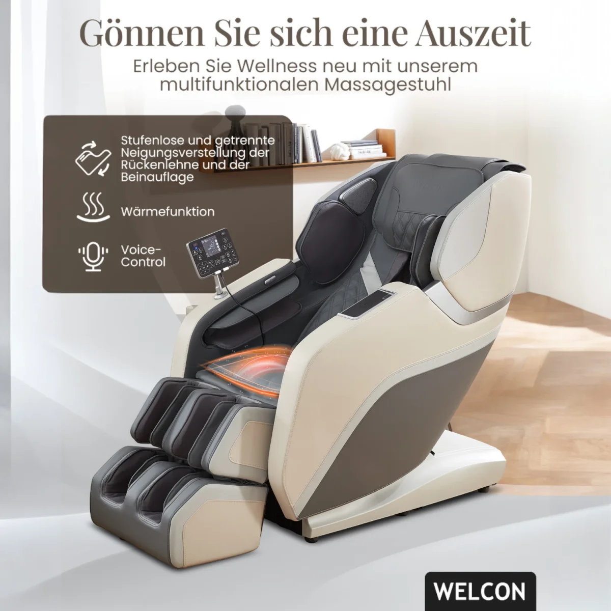 Prestige III Massagesessel – integrierte Wärmefunktion für wohltuende Rückenentspannung von Welcon Prestige III Massagesessel – integrierte Wärmefunktion für wohltuende Rückenentspannung