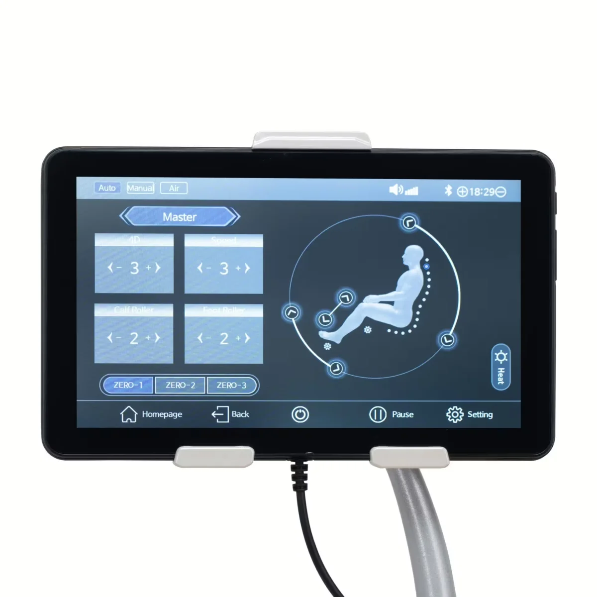 Royalrelaxx Massagesessel Hellbeige/Hellgrau – integriertes Display zur einfachen Steuerung der Massageprogramme von Welcon Royalrelaxx Massagesessel Hellbeige/Hellgrau – integriertes Display zur einfachen Steuerung der Massageprogramme
