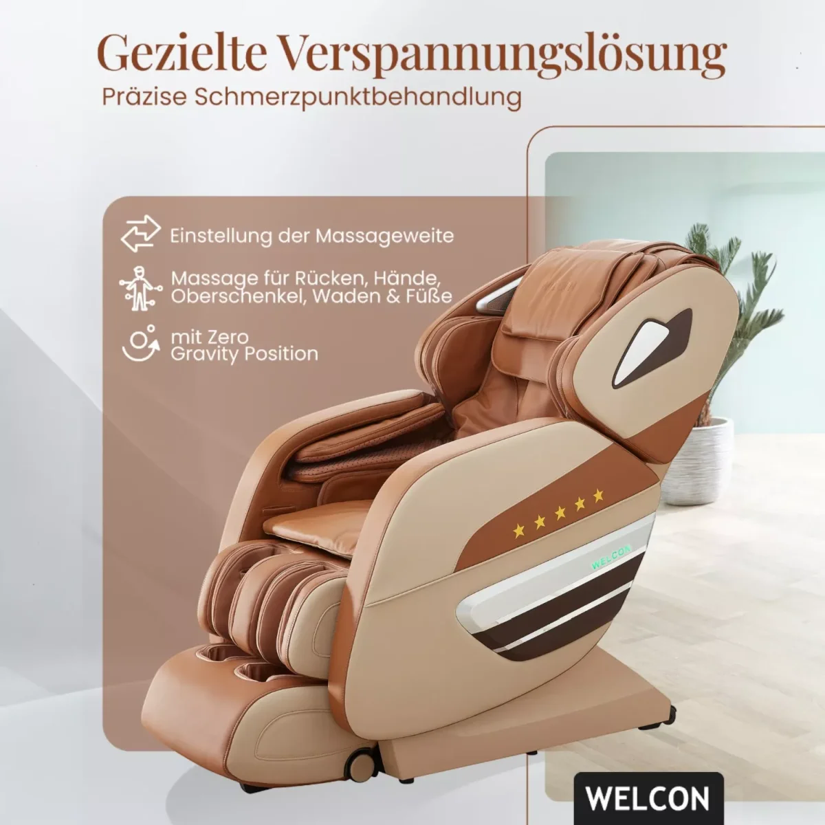 Welcon Dynamite Massagesessel Beige-Braun – gezielte Verspannungslösungen für Rücken, Nacken und Schultern von Welcon Welcon Dynamite Massagesessel Beige-Braun – gezielte Verspannungslösungen für Rücken, Nacken und Schultern