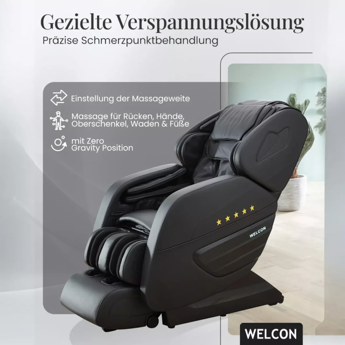 Welcon Dynamite Massagesessel Schwarz – gezielte Verspannungslösungen für Rücken, Nacken und Schultern von Welcon Welcon Dynamite Massagesessel Schwarz – gezielte Verspannungslösungen für Rücken, Nacken und Schultern