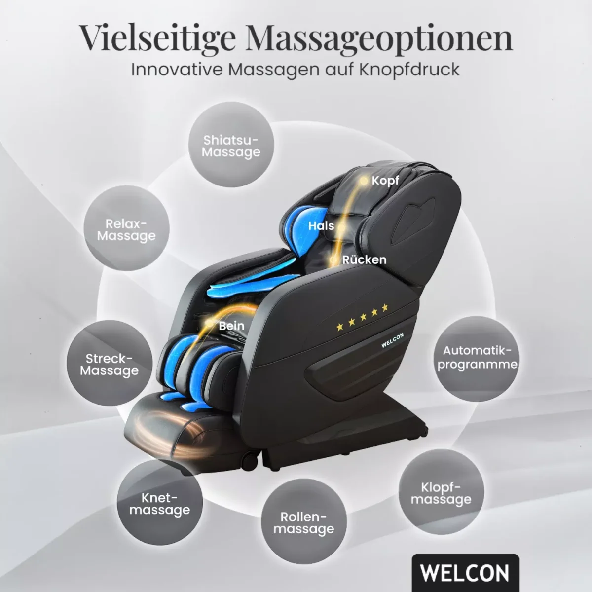 Welcon Dynamite Massagesessel Schwarz – vielseitige Massageoptionen für Nacken, Rücken, Beine und Füße von Welcon Welcon Dynamite Massagesessel Schwarz – vielseitige Massageoptionen für Nacken, Rücken, Beine und Füße