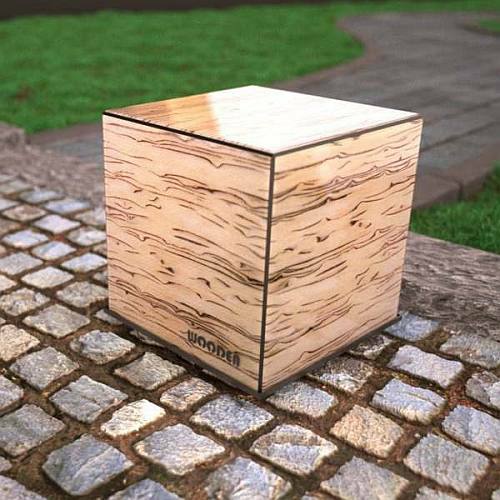 WOODEN DICE Leuchtwrfel Outdoor Birke unbeleuchtet