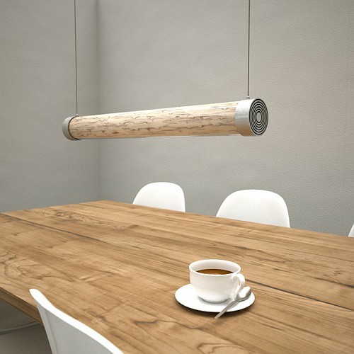 WOODEN TUBE Leuchte, Birke / silber von Wooden Germany WOODEN TUBE Leuchte, Birke / silber